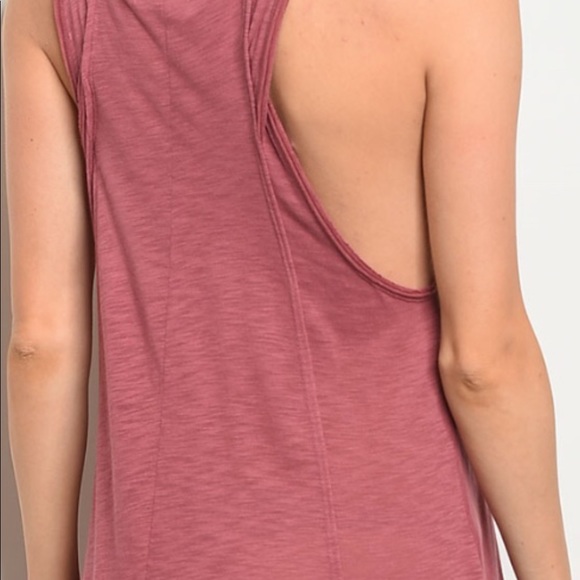 💜COMFY BERRY COLOR HIGH LOW JERSEY TANK DRESS - Picture 3 of 8